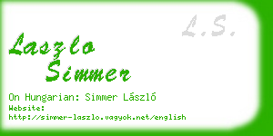 laszlo simmer business card